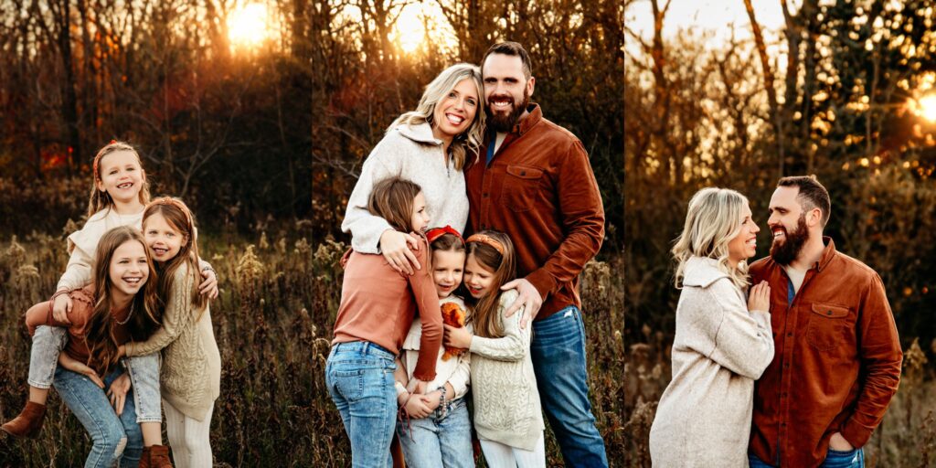 Family enjoying a fall photoshoot in Michigan’s vibrant autumn colors