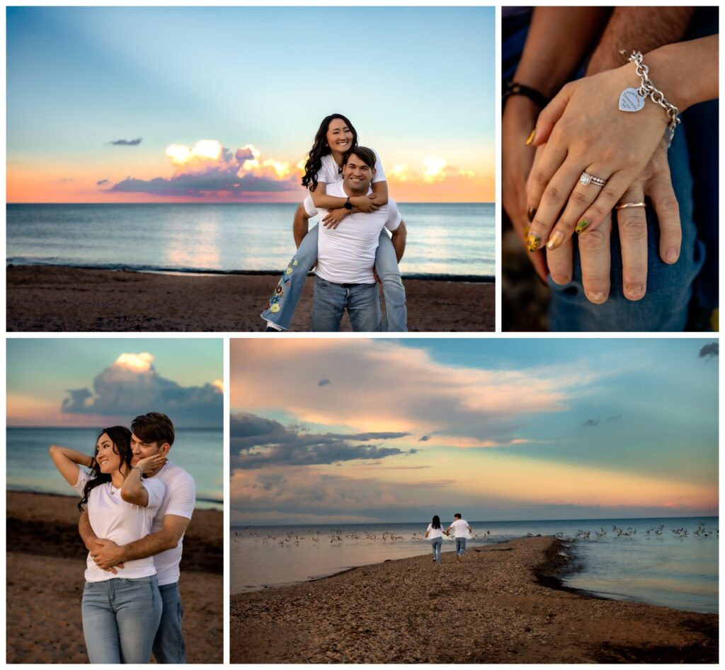 Beach photoshoot: Husband and wife share romantic evening on the beach for photos.